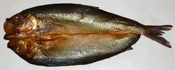 A kipper, split and smoked.
